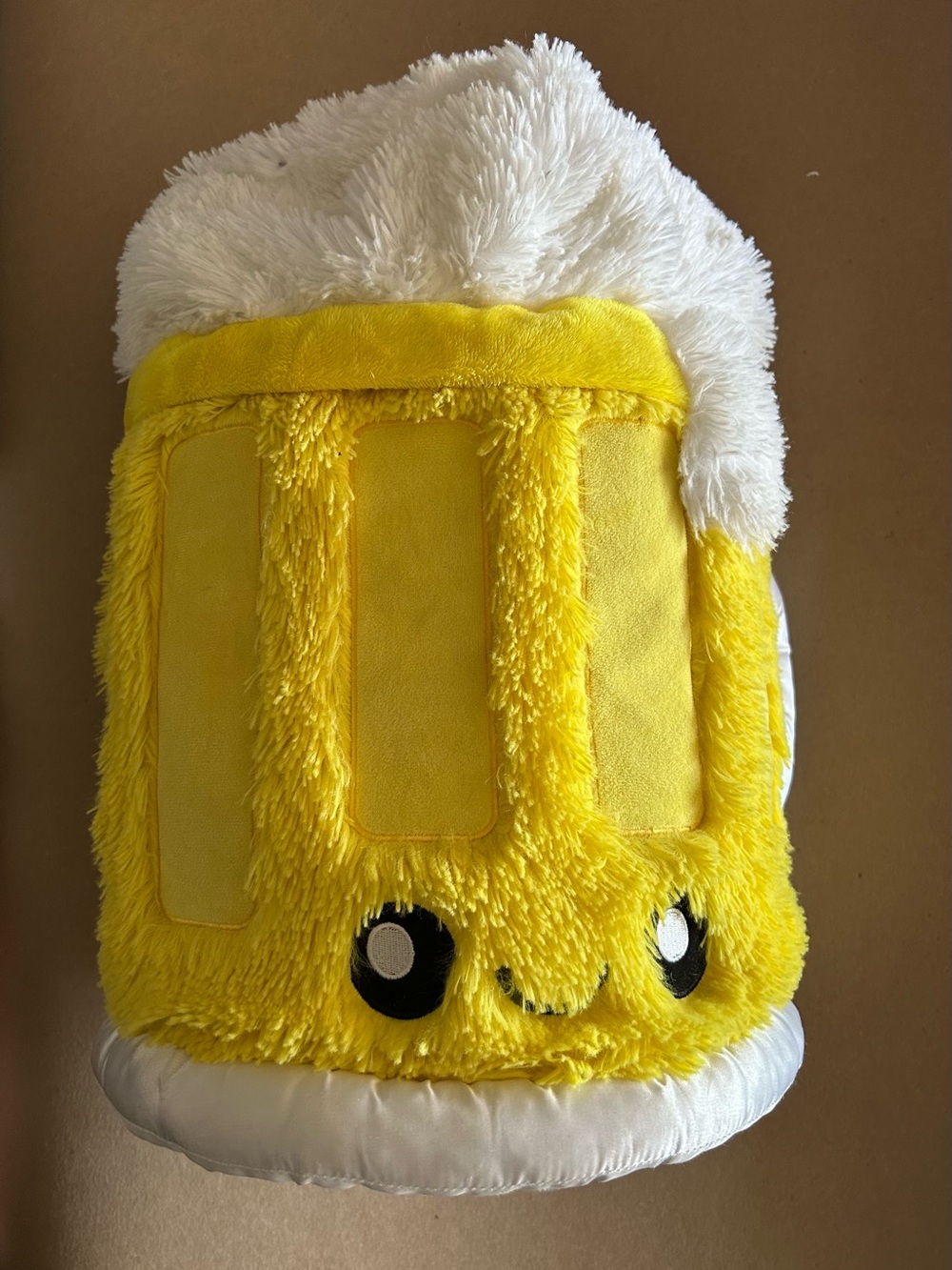 Yellow Plush Beer Mug Decorative Pillow - Cute Kawaii Accent